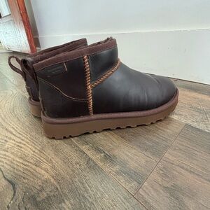 UGG regen classic ultra mini Ironwood Leather Shortie Boots